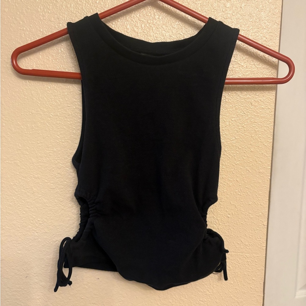 Zara Black Sleeveless Top w/ Side Ties Size M - Picture 1 of 4